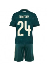 Real Madrid Denzel Dumfries #24 Jalkapallovaatteet Lasten Vieraspeliasu 2026-27 Lyhythihainen (+ Lyhyet housut)